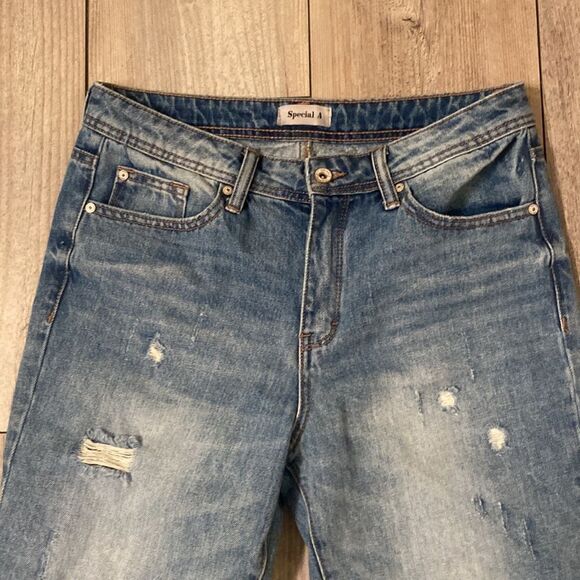 Special A Boyfriend Jeans Size 7 Mid Rise Cropped - Picture 2 of 6